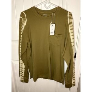 NWT Men's Olive Green Retreat Long Sleeve T-shirt Tie Dye Medium